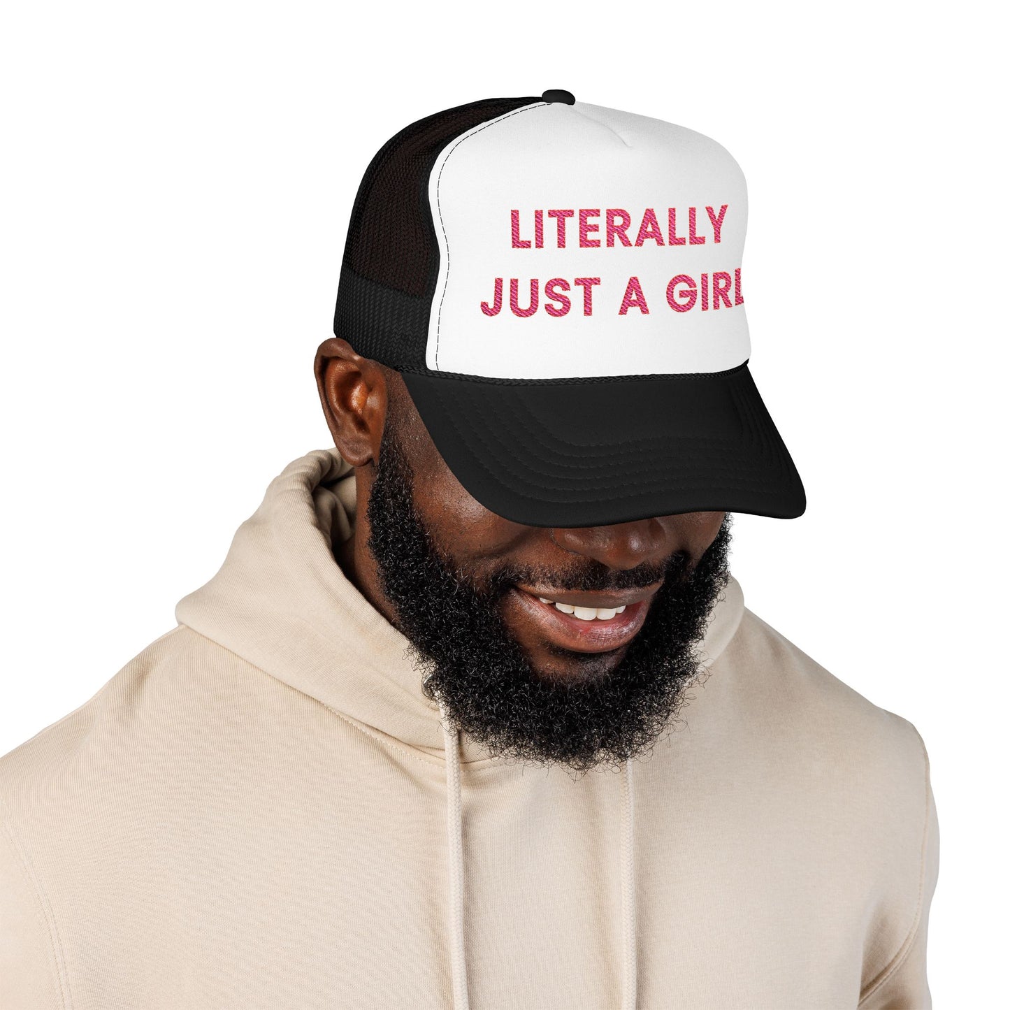 Literally Just a Girl Foam Trucker Hat (Embroidered) - Unisex