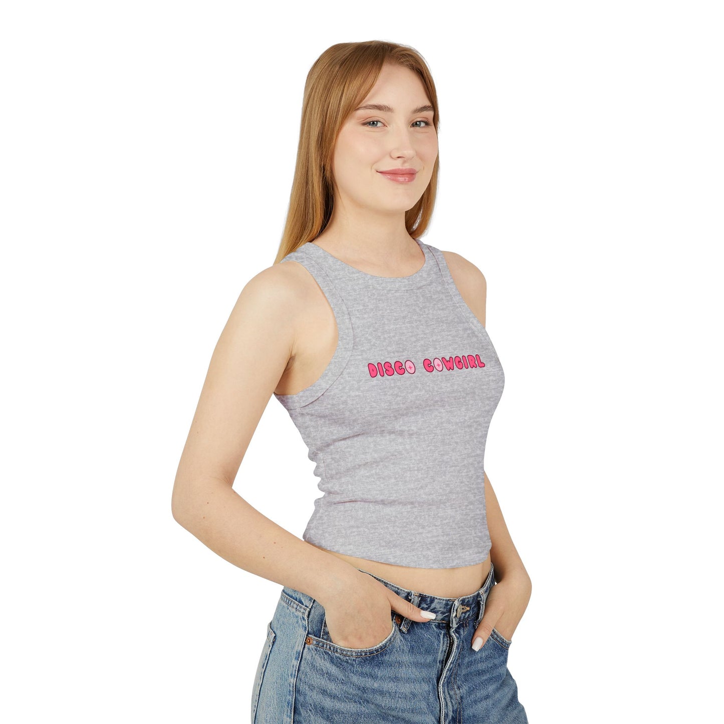 Disco Cowgirl Micro Rib Racer Tank Top